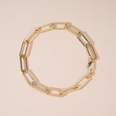 14K Gold Plated Paperclip Bracelet – Triple-Layer Electroplated, Adjustable & Hypoallergenic Copper - HXZ2