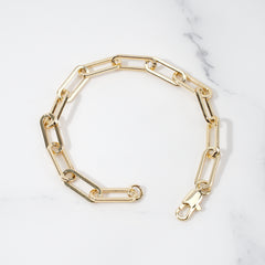 14K Gold Plated Paperclip Bracelet – Triple-Layer Electroplated, Adjustable & Hypoallergenic Copper - HXZ2