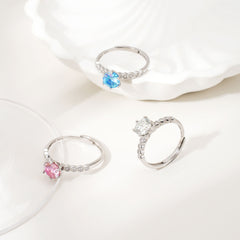 D Color VVS1 Moissanite Adjustable Ring – 925 Sterling Silver - White - JX Serial