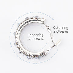 925 Sterling Silver Plated Crystal Hoop Earrings for Women – 1.02 Inch Lightweight C-Shaped Zirconia Earrings, Elegant Jewelry for Daily Wear or Special Occasions
