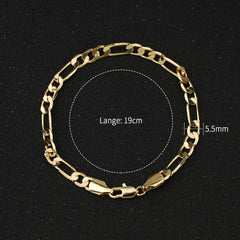 14K Gold Plated Cuban Curb Bracelet – Hypoallergenic, Unisex, 3 Sizes Available - DKGBL