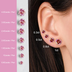 Dazzling Moissanite Stud Earrings - Purple