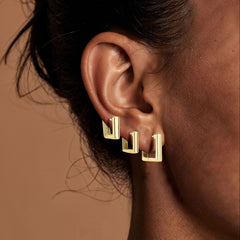 14K Gold Plated Hoop Earrings Set - 3 Sizes (14/17/20mm) Hypoallergenic, Tarnish Resistant & Stackable for Daily Luxury - TZ3