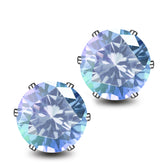 Dazzling Moissanite Stud Earrings - Blue