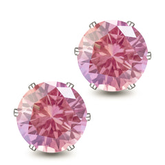 Dazzling Moissanite Stud Earrings - PINK