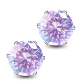 Dazzling Moissanite Stud Earrings - Purple