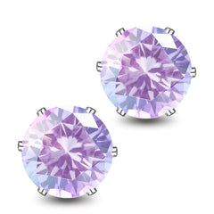 Dazzling Moissanite Stud Earrings - Purple