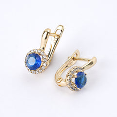 Champagne Gold Earrings with 5A CZ β Elegant Cut, Timeless Sparkle - XP4