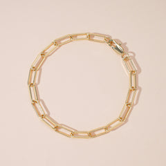 14K Gold Plated Paperclip Bracelet – Triple-Layer Electroplated, Adjustable & Hypoallergenic Copper - HXZ1