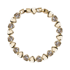 14K Gold Heart Zirconia Bracelet – Adjustable, Hypoallergenic, Sparkling Gift for Her - AX4