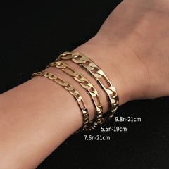 14K Gold Plated Cuban Curb Bracelet – Hypoallergenic, Unisex, 3 Sizes Available - DKGBL